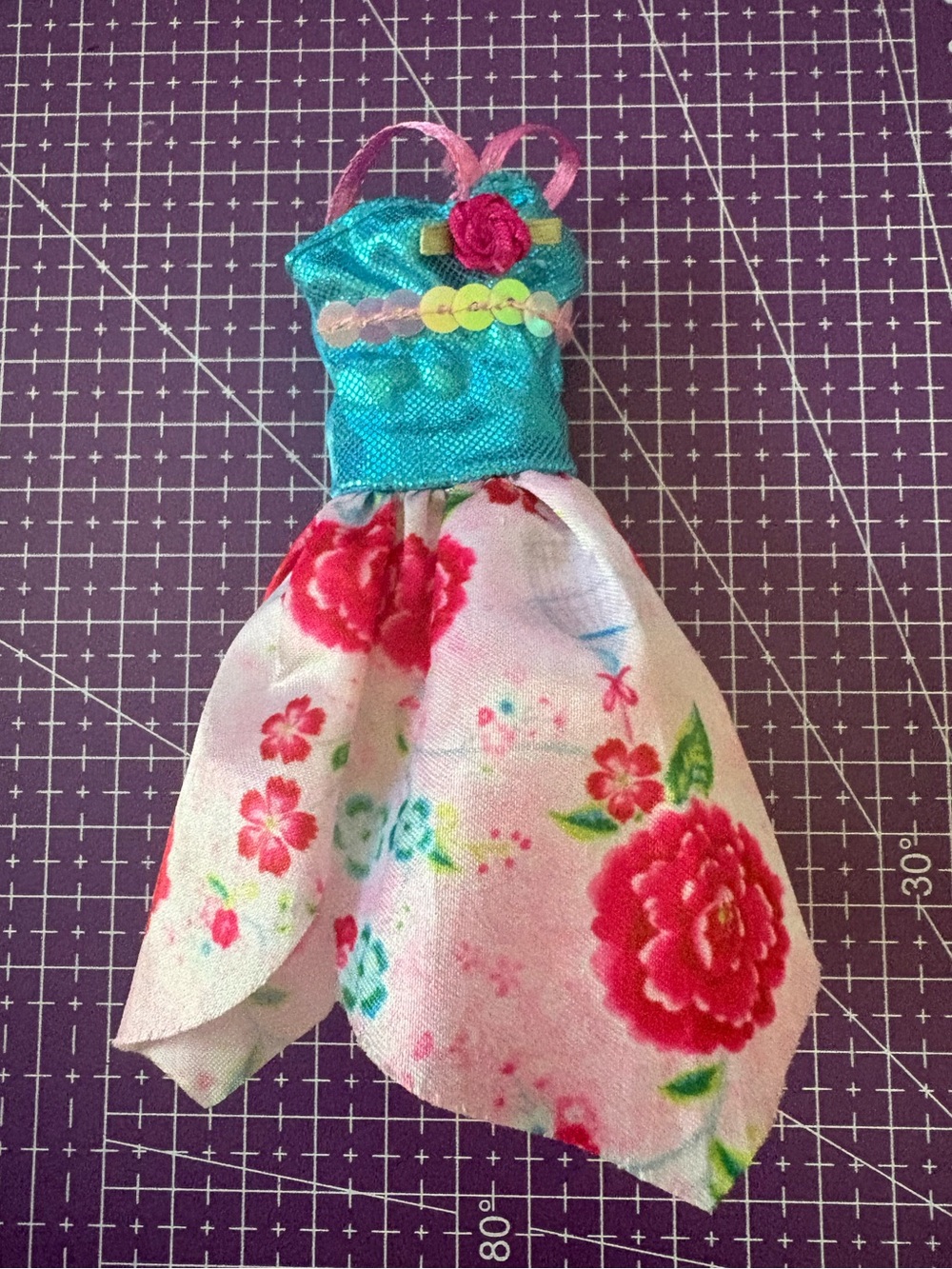 Floral Sequin Barbie Doll Dress